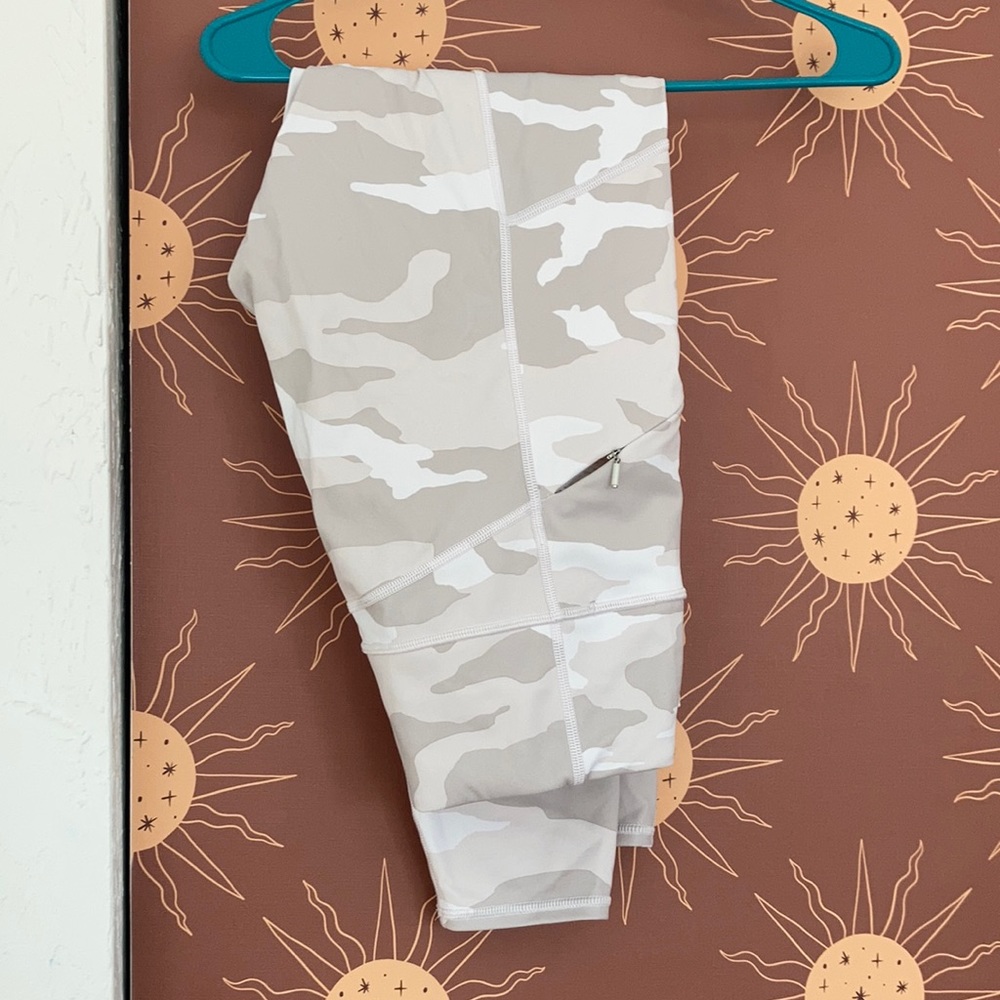Athleta white camo leggings, medium